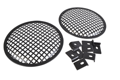 2 x 8 Speaker Grille - Black Metal With PVC Trim Includes 8 Clamps